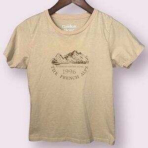 Golden Hour Women's French‎ Alps T Shirt Granola Size Small